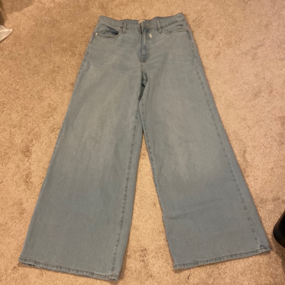 High rise wide leg jeans
